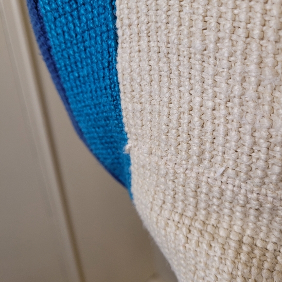 MixIt Multicolor Jute & Cotton Large Tote Bag Blue and Cream Tote Bag - Picture 14 of 15